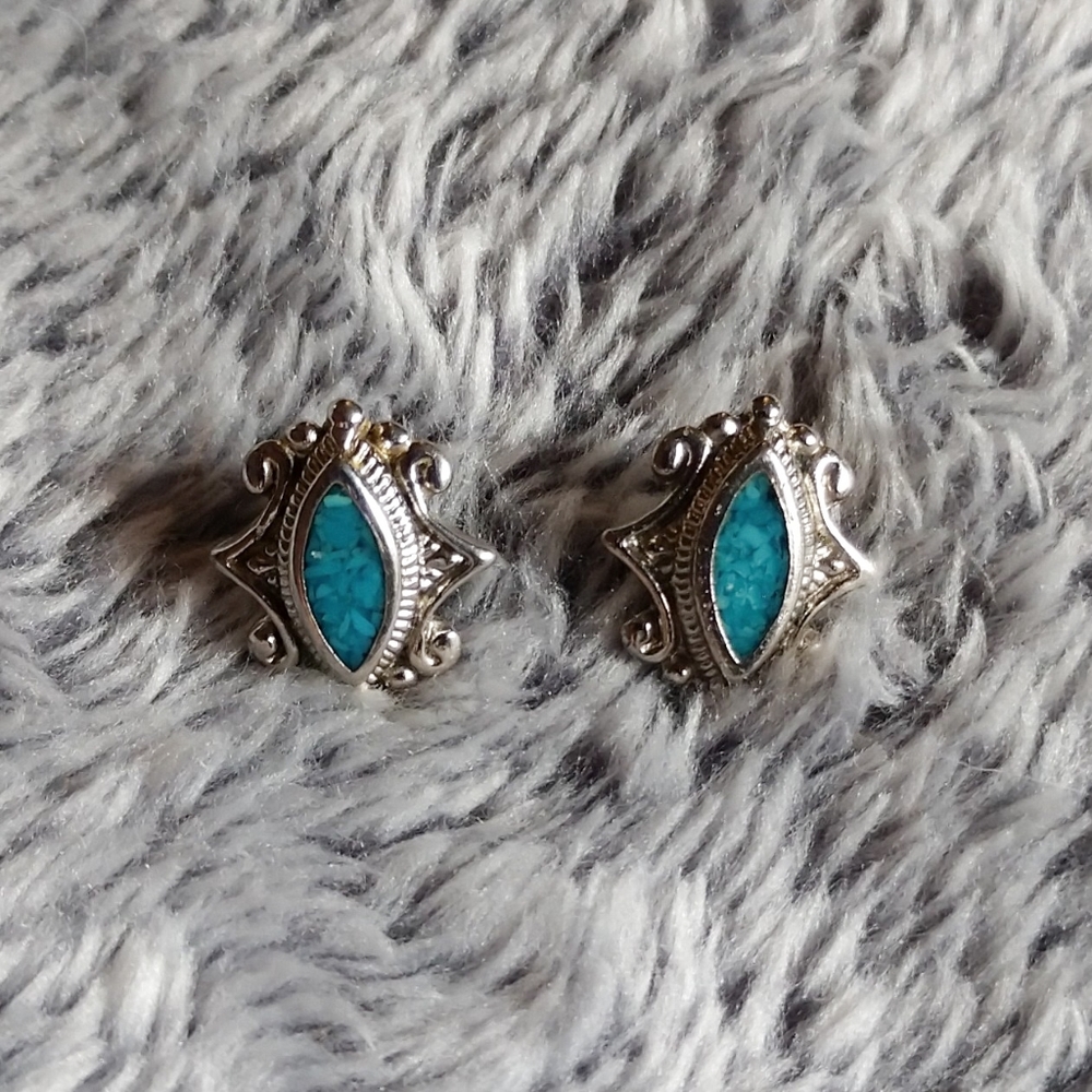 Vintage COP 88 turquoise stud earrings